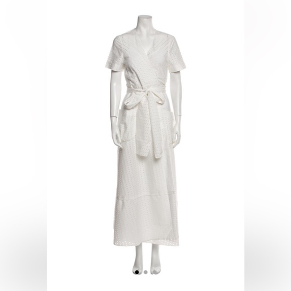 BROCK COLLECTION COTTON POPLIN EYELET WRAP MAXI DRESS - NWT - Picture 1 of 16